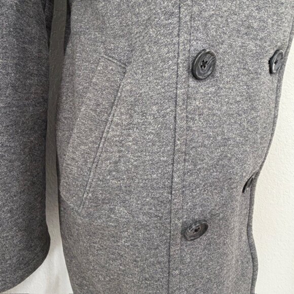 JAMES PERSE Gray Cotton Double Breasted Hooded Peacoat Jacket 4 - Picture 9 of 12